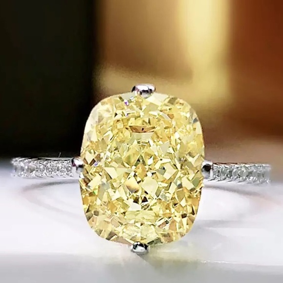 2.5ct Canary Radiant Cut Ring - Picture 4 of 17